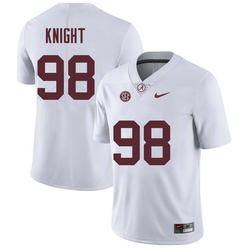 Men #98 Preston Knight Alabama Crimson Tide College Football Jerseys Sale-White